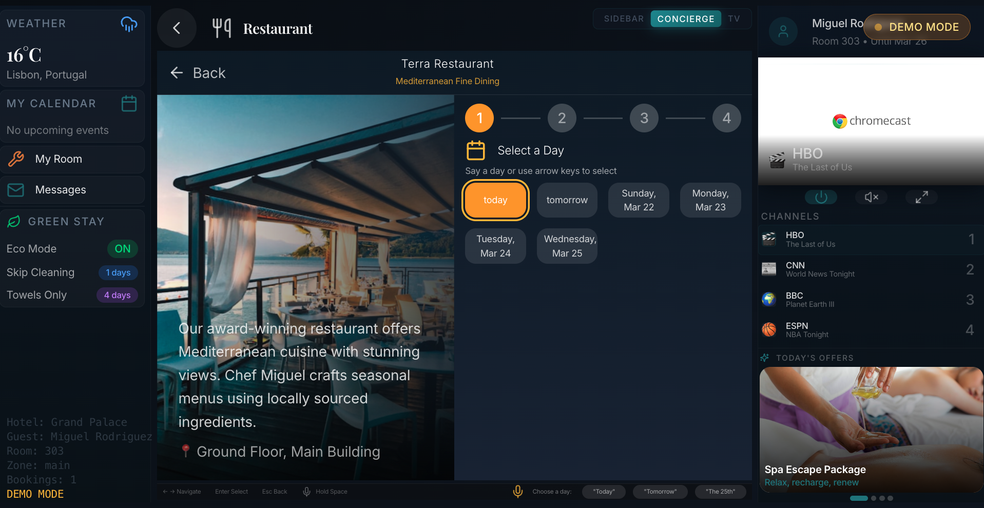 ZAXIA TV — Restaurant